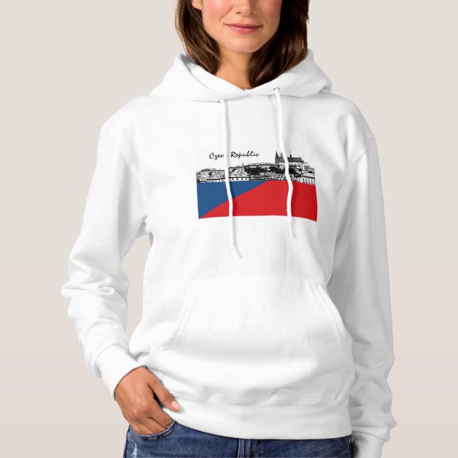 Camiseta Bandeira Checa Hoodie, Checchia, Praga/Hradany (Frente)