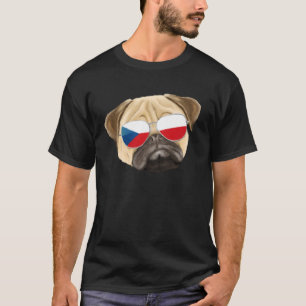 Camiseta Bandeira Checa Pug Cachorro República Checa Bolso