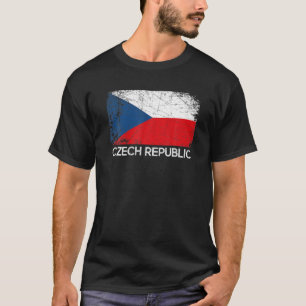 Camiseta Bandeira Checa Vintagem Feita Na República Checa