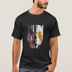 Camiseta Bandeira Cipriota Americana Raízes Cipriotas dos E