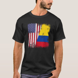 Camiseta Bandeira Colombiana Meio Vintage Colômbia Presente
