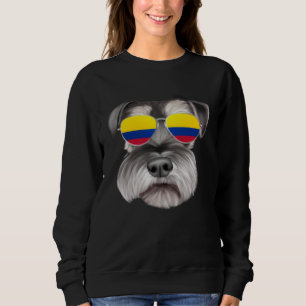 Camiseta Bandeira Colombiana Miniatura Schnauzer Cão Colômb