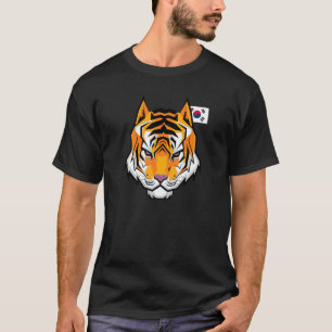 Camiseta Bandeira Coreana do Tigre Siberiano Laranja
