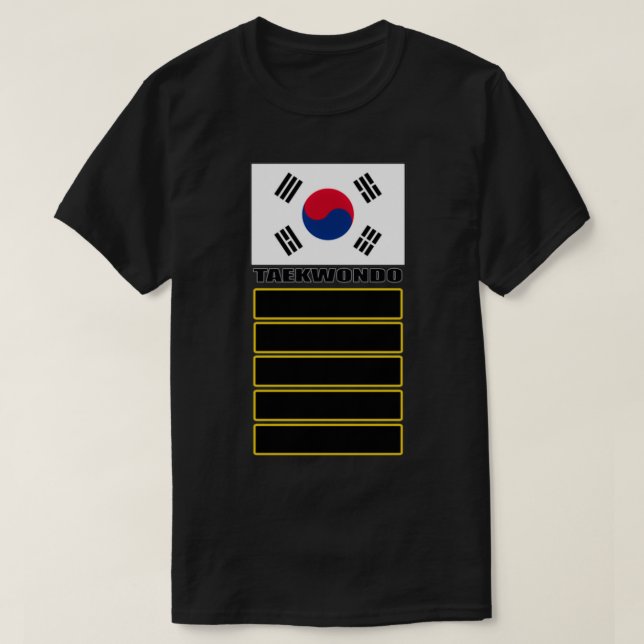Camiseta Bandeira coreana Taekwondo 5 Dan (Frente do Design)
