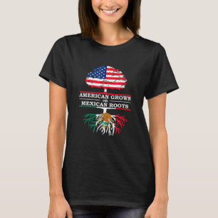 Camiseta Bandeira Crescente Americana do México Raiz