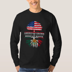 Camiseta Bandeira Crescente Americana do México Raiz