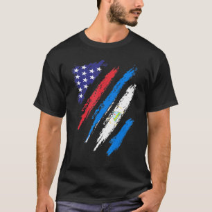 Camiseta Bandeira Crescida Americana da Nicarágua EUA Patri