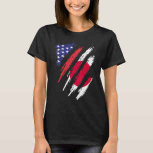 Camiseta Bandeira Crescida Americana Japão EUA Mês do Patri
