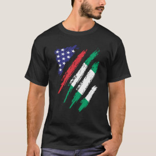 Camiseta Bandeira Crescida Americana Nigeria Mês do Patrimô