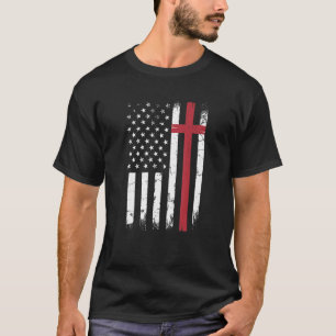 Camiseta Bandeira Cristã Americana Usa Patriótico Deus Or
