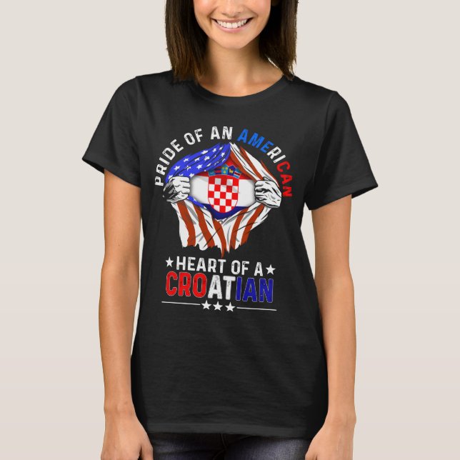 Camiseta Bandeira Croata-Americana (Frente)