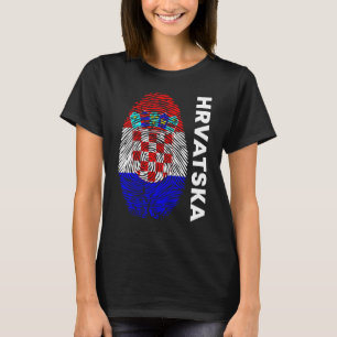 Camiseta Bandeira croata como motivo de impressão digital c