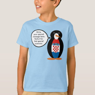 Camiseta Bandeira Croata Pinguim Ms Personalizado Falando