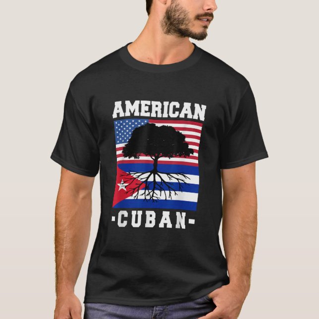 Camiseta Bandeira cubana americana Cuba América norte-ameri (Frente)