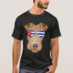 Camiseta Bandeira cubana Fox Terrier Dog Cuba Pocket