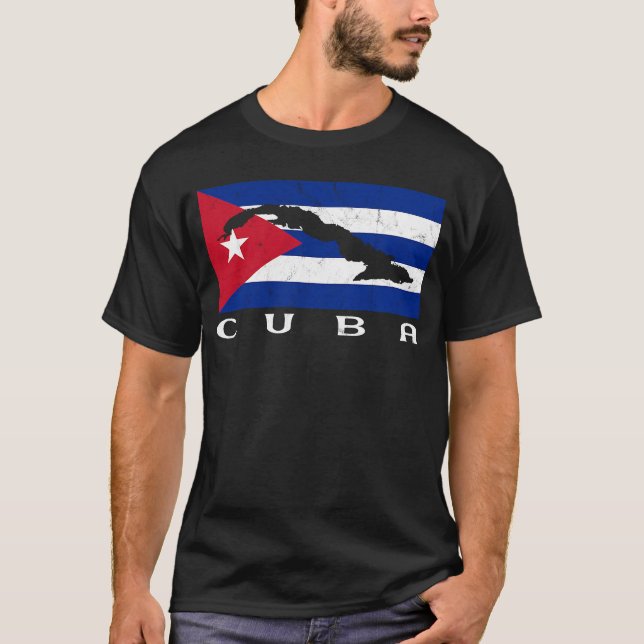 Camiseta Bandeira cubana Orgulho cubano Viagem cubano orgul (Frente)