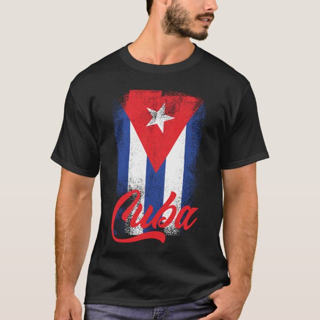 Camiseta Bandeira cubana Orgulho de Bandeira Cuba Bandeira  (Frente)