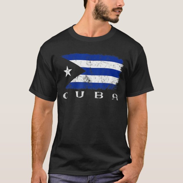 Camiseta Bandeira Cubana, Orgulho de Cuba, Viagem de Cuba,  (Frente)