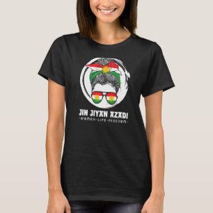 Camiseta Bandeira Curda. JIN-JIYAN-AZADI - Apoio às mulhere