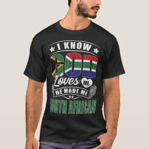 Camiseta Bandeira da África do Sul Deus Me Ama Sul-African