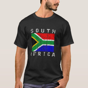 Camiseta Bandeira da África do Sul Distressed Homens Mulher