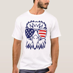 Camiseta bandeira da águia americana - Dia da Independência