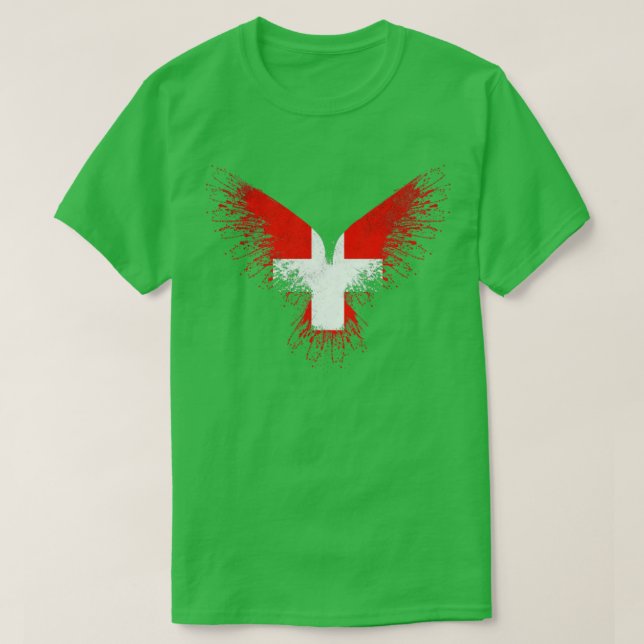 Camiseta Bandeira da águia suíça (Frente do Design)