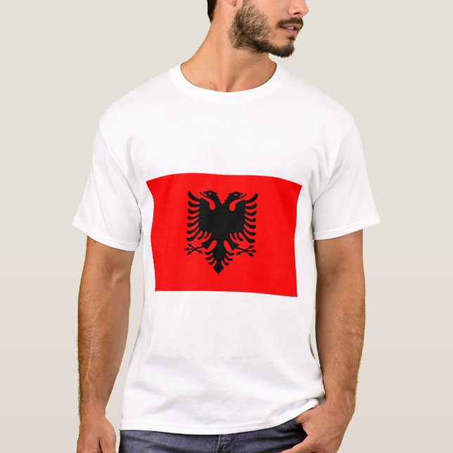 Camiseta Bandeira da Albânia (Frente)