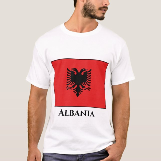 Camiseta Bandeira da Albânia (Albânia) (Frente)