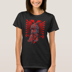 Camiseta Bandeira da Albânia e Kosovo Skenderbeg Para Alban