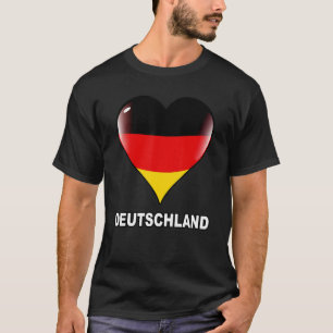 Camiseta Bandeira da Alemanha De Alemão Eu Amo Coração Alem