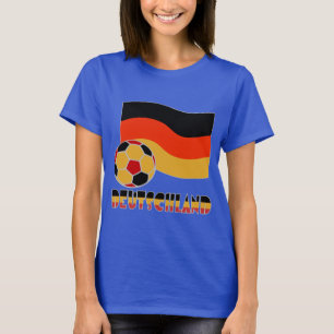 Camiseta Bandeira da Alemanha e Bola de Futebol Borda Cinza