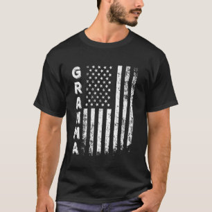Camiseta Bandeira da América da Vovó Dia das Mães 4 de Julh