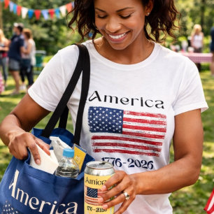 Camiseta Bandeira da América de 1776 a 2026 Aniversário de 
