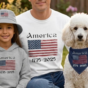 Camiseta Bandeira da América de 1776 a 2026 Aniversário de 