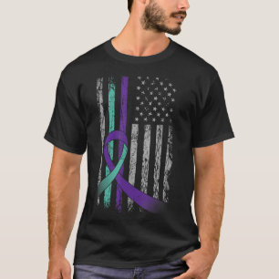 Camiseta Bandeira da América de conscientização da prevençã