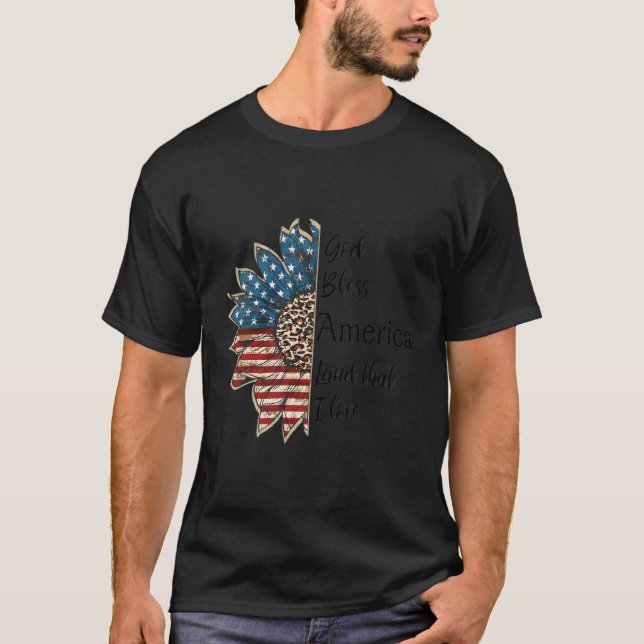 Camiseta Bandeira Da América deus abençoe Patriótica Em 4 D (Frente)