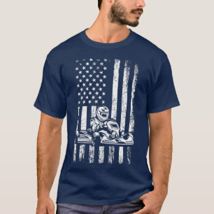Camiseta bandeira da américa gokart vai corrida kart Classi