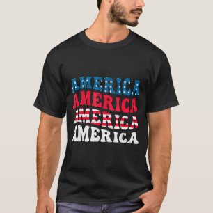 Camiseta bandeira da América gráfica engraçada 4 de julho