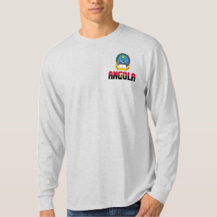 Camiseta Bandeira da Angola e Brasão de Armas Patriótico