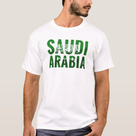 Camiseta Bandeira da Arábia Saudita modelada como nome ا ل 