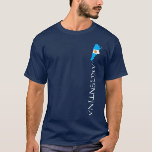 Camiseta Bandeira da Argentina Mapa da Bandeira Argentina