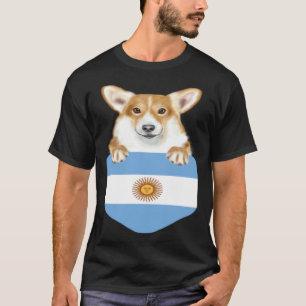 Camiseta Bandeira da Argentina Pembroke Welsh Corgi Cachorr