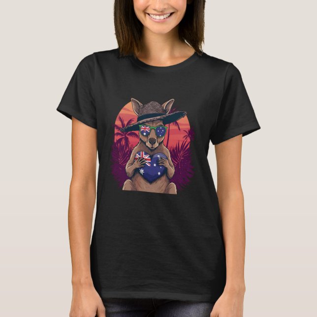 Camiseta Bandeira da Austrália Canguru Australiano 1 (Frente)
