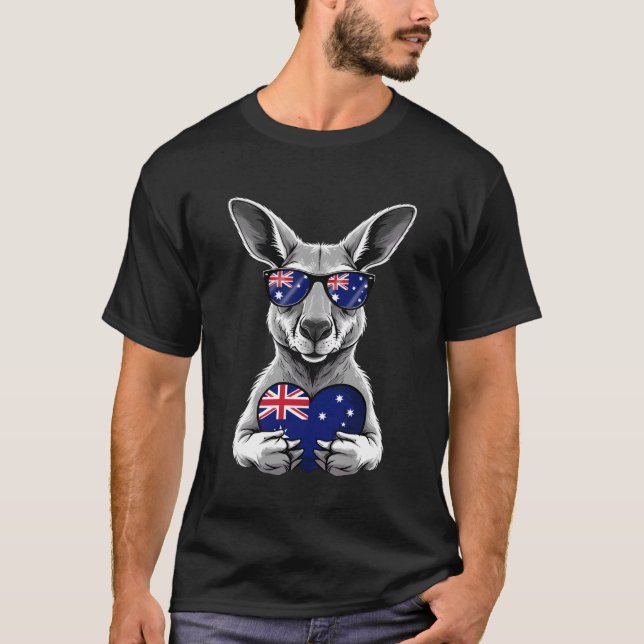 Camiseta Bandeira da Austrália Canguru Australiano 2 (Frente)