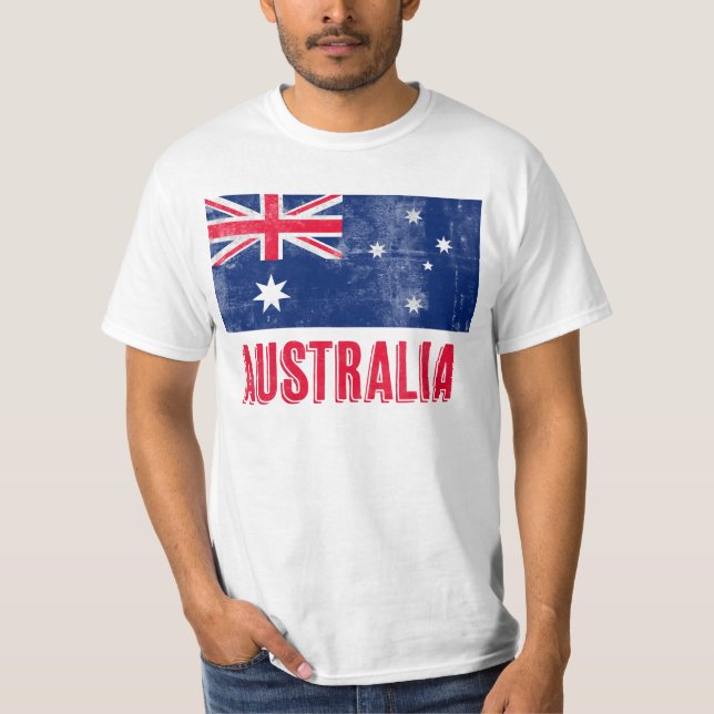 Camiseta Bandeira da Austrália (Grunge Look) (Frente)