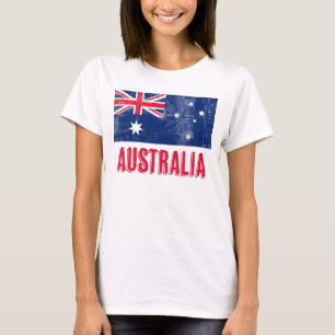 Camiseta Bandeira da Austrália (Grunge Look)