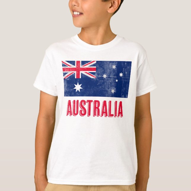 Camiseta Bandeira da Austrália (Grunge Look) (Frente)