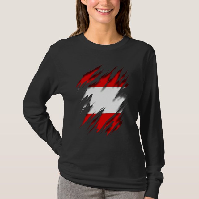 Camiseta Bandeira da Áustria (Frente)