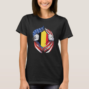 Camiseta Bandeira da Bélgica Americana Orgulho do Meu Patri
